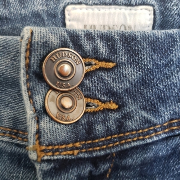 Hudson Collin Flap Distressed Skinny Jeans Size 27 Blue - Picture 2 of 11